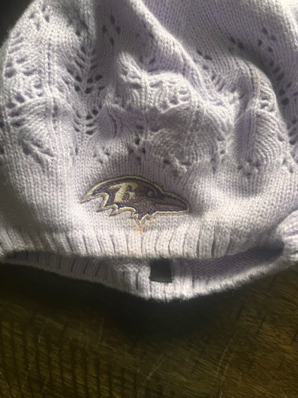 NFL Lavender Knit Beanie with Ravens Crest